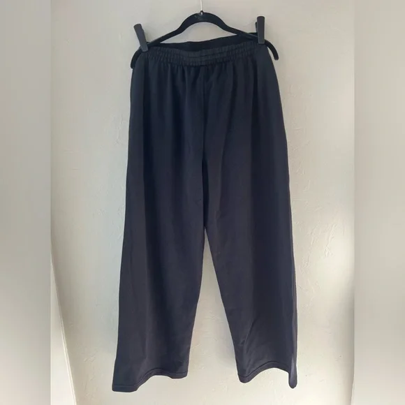 🖤SKIMS COTTON FLEECE OVERSIZED DOUBLE WAISTBAND EXPOSED BOXER PANTS ONYX S M - Picture 3 of 9